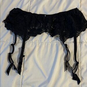 Victoria's Secret Black Lace Garter Belt